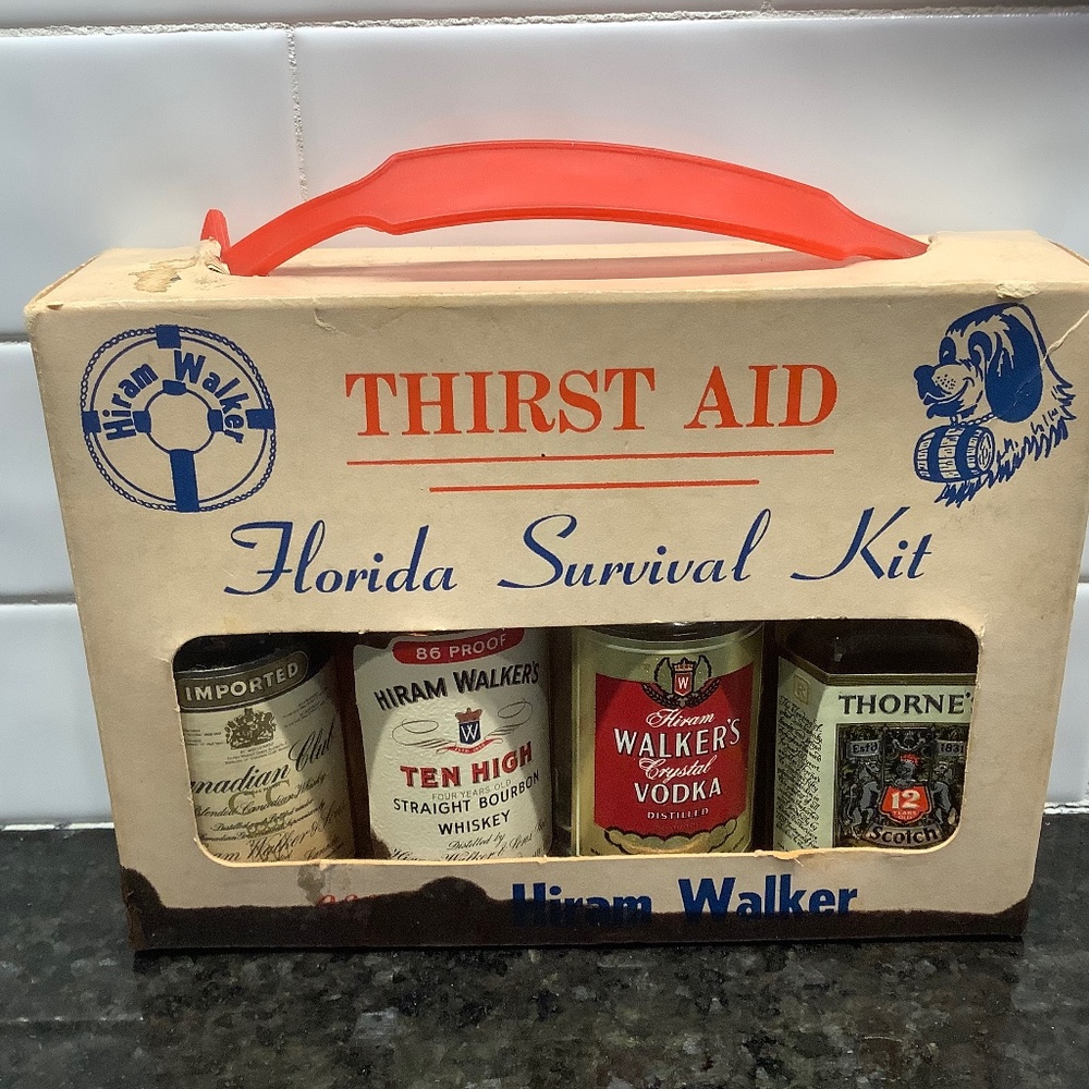 Hiram Walker Thirst Aid Florida Survival Kit Vintage